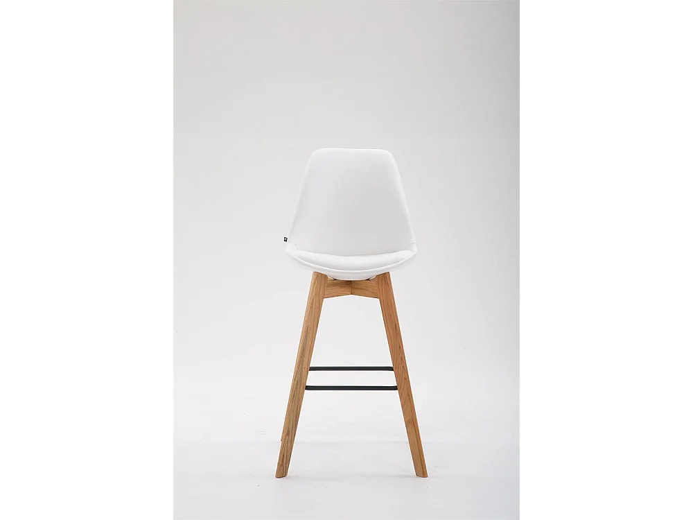 Tabouret de bar - Similicuir & Bois - Blanc - Metz