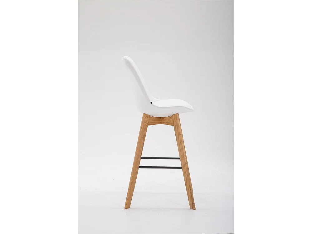 Tabouret de bar - Similicuir & Bois - Blanc - Metz