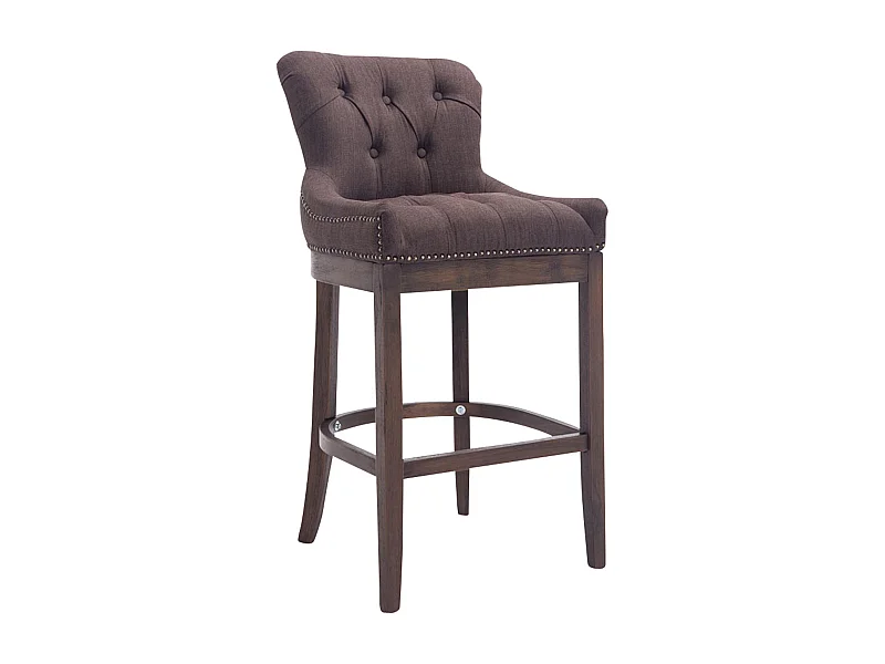 Tabouret de bar - Tissu & Bois - Marron - Lakewood