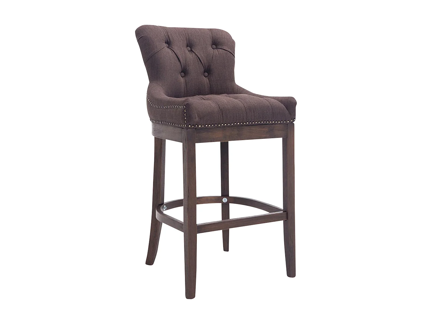 Tabouret de bar - Tissu & Bois - Marron - Lakewood