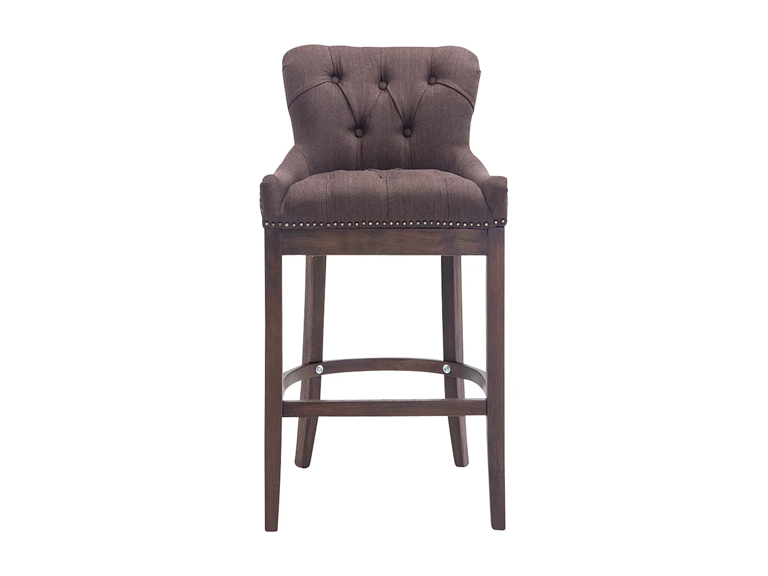 Tabouret de bar - Tissu & Bois - Marron - Lakewood