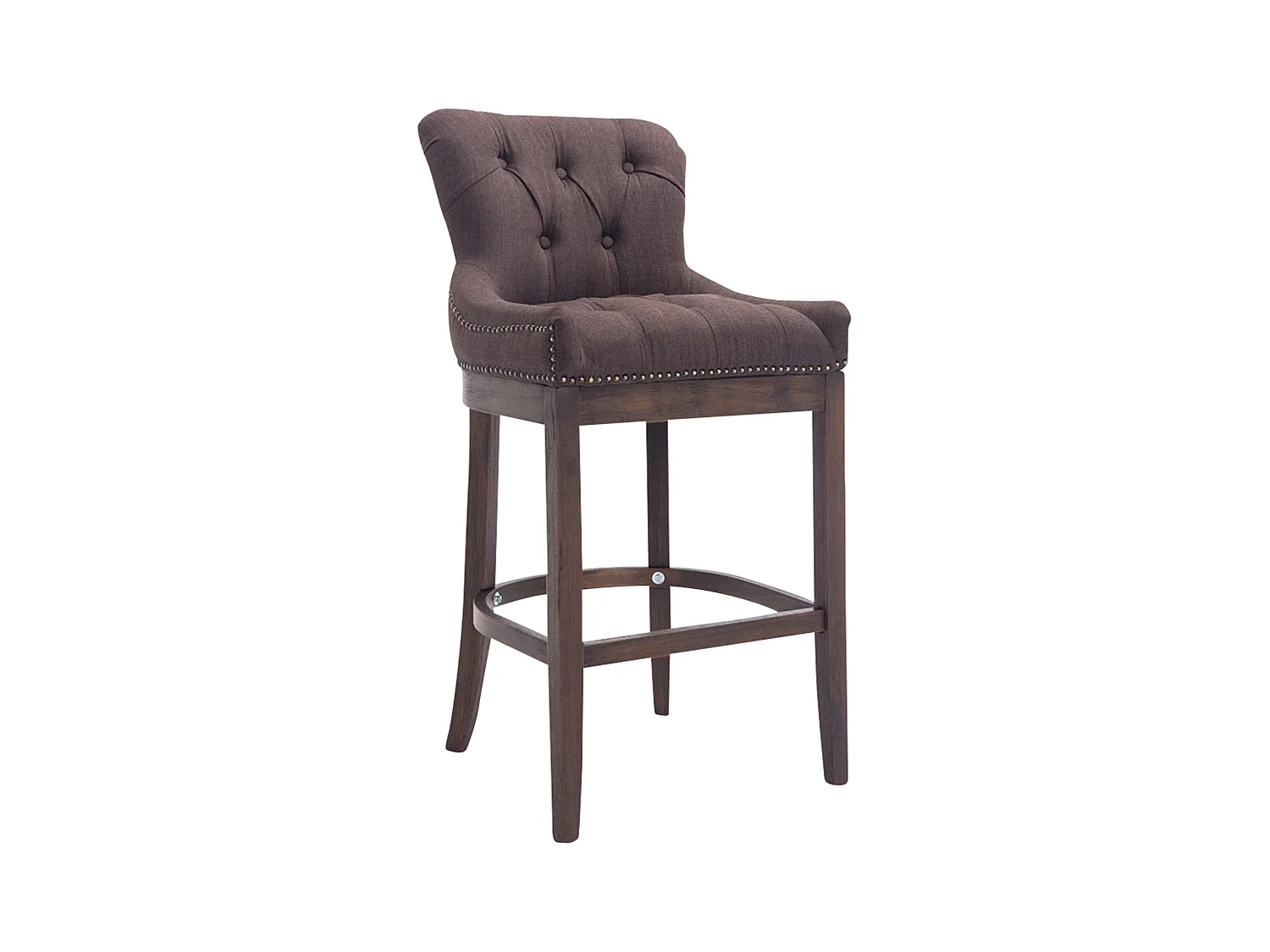 Tabouret de bar - Tissu & Bois - Marron - Lakewood