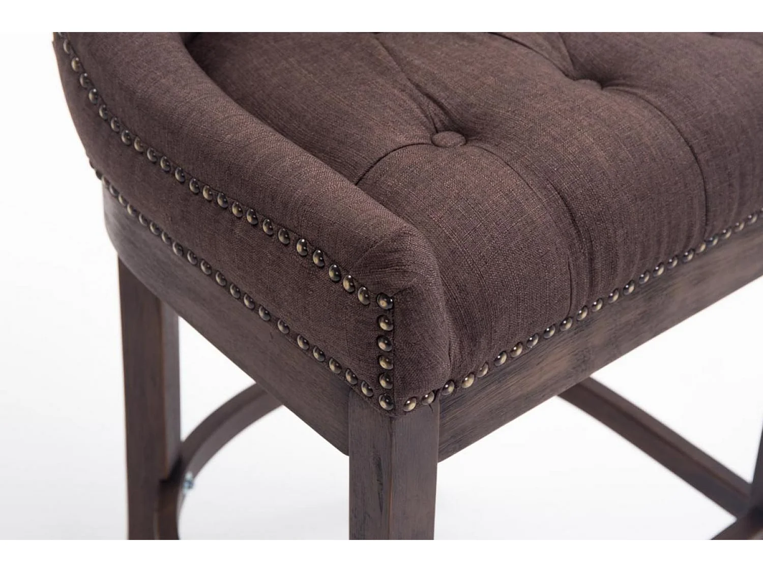 Tabouret de bar - Tissu & Bois - Marron - Lakewood