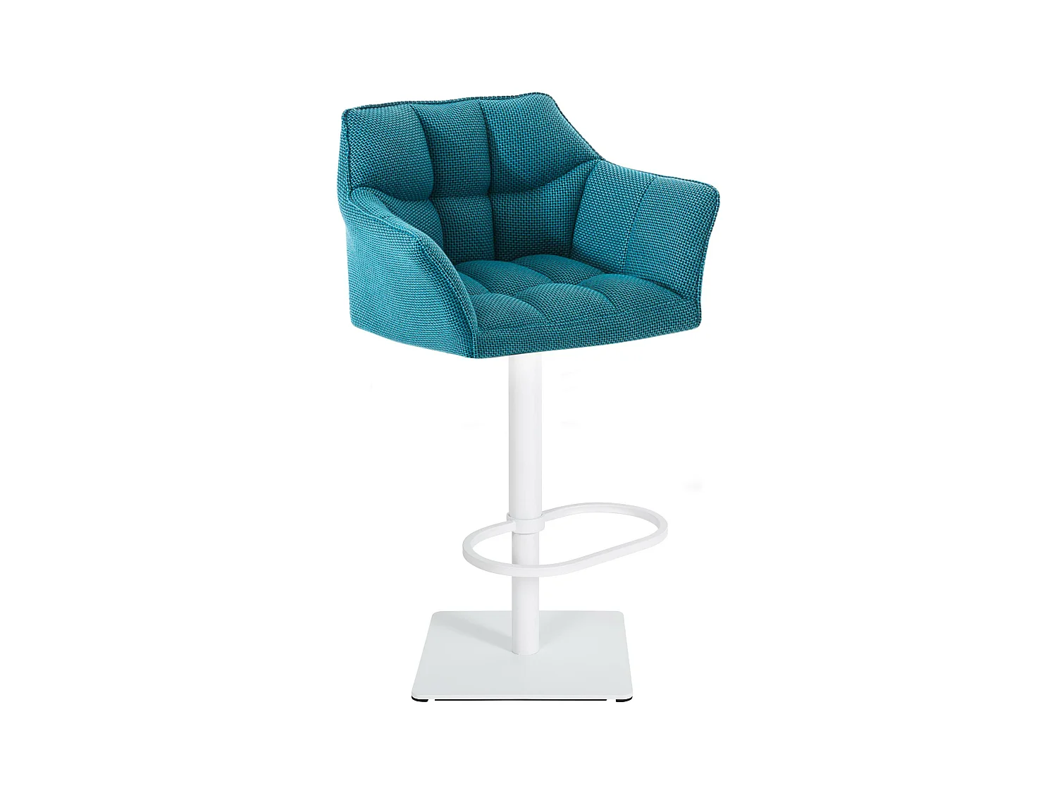 Tabouret de bar - Tissu & Blanc - Turquoise - Damaso