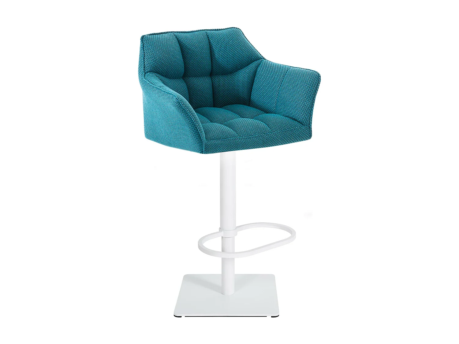 Tabouret de bar - Tissu & Blanc - Turquoise - Damaso