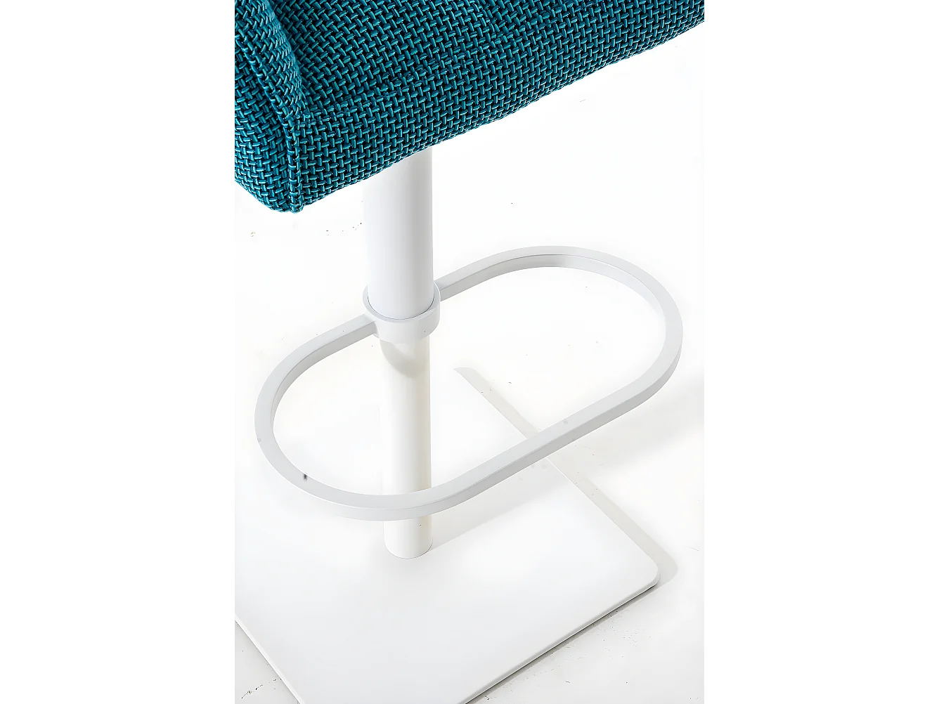 Tabouret de bar - Tissu & Blanc - Turquoise - Damaso