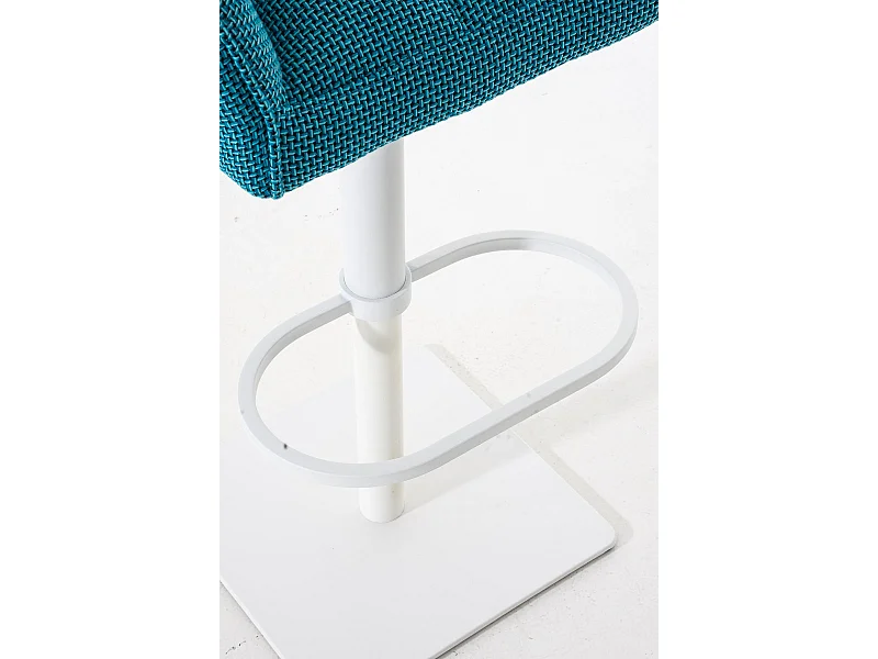 Tabouret de bar - Tissu & Blanc - Turquoise - Damaso