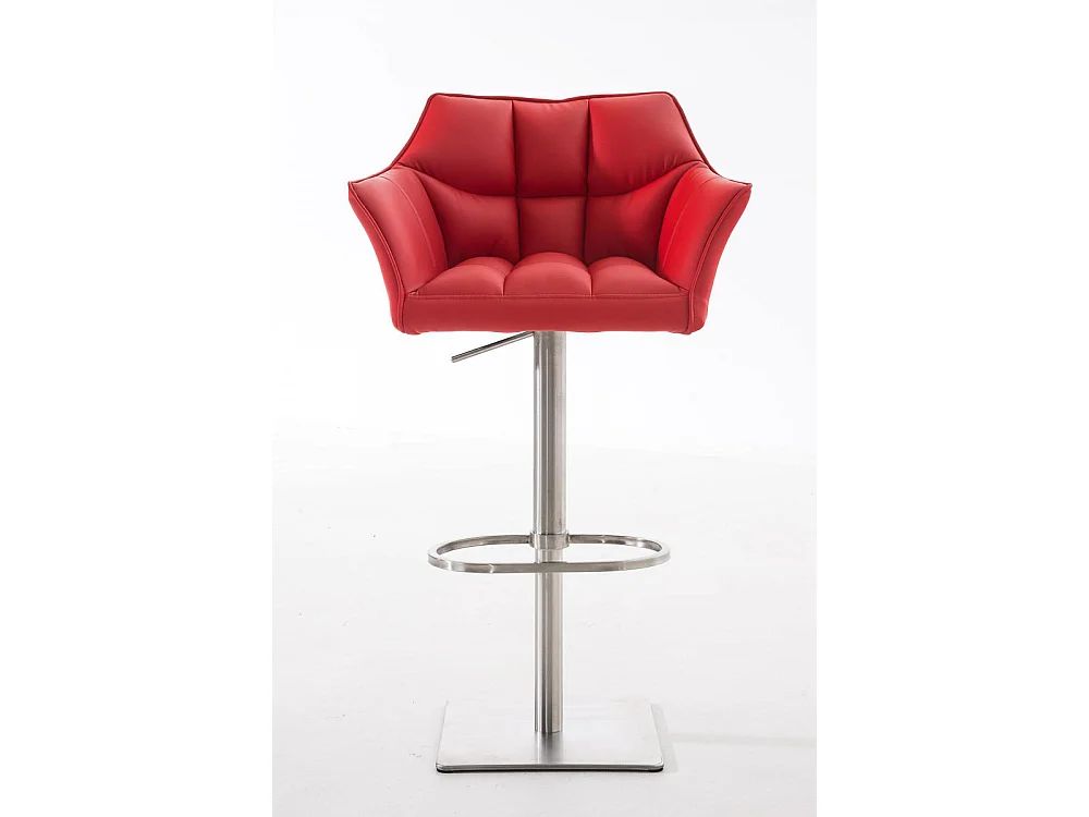 Tabouret de bar - Similicuir & Acier inoxydable - Rouge - Damaso
