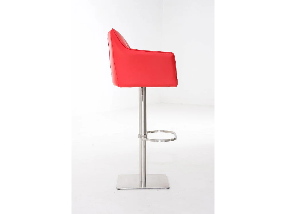 Tabouret de bar - Similicuir & Acier inoxydable - Rouge - Damaso