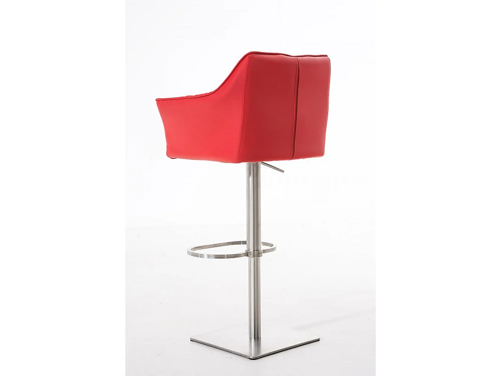 Tabouret de bar - Similicuir & Acier inoxydable - Rouge - Damaso