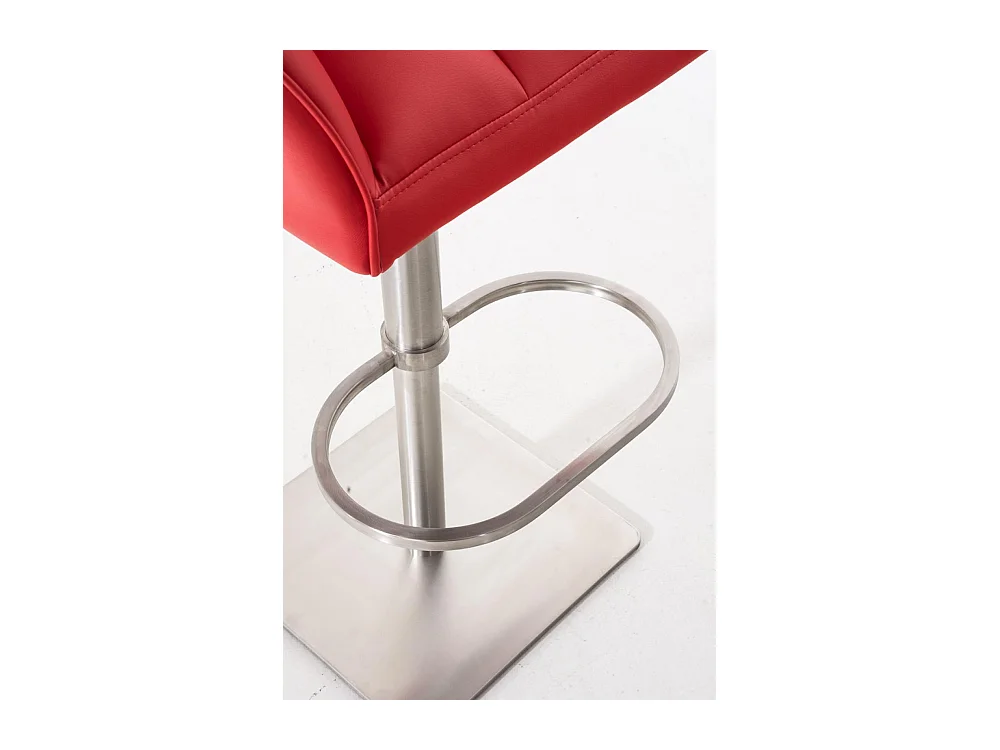 Tabouret de bar - Similicuir & Acier inoxydable - Rouge - Damaso