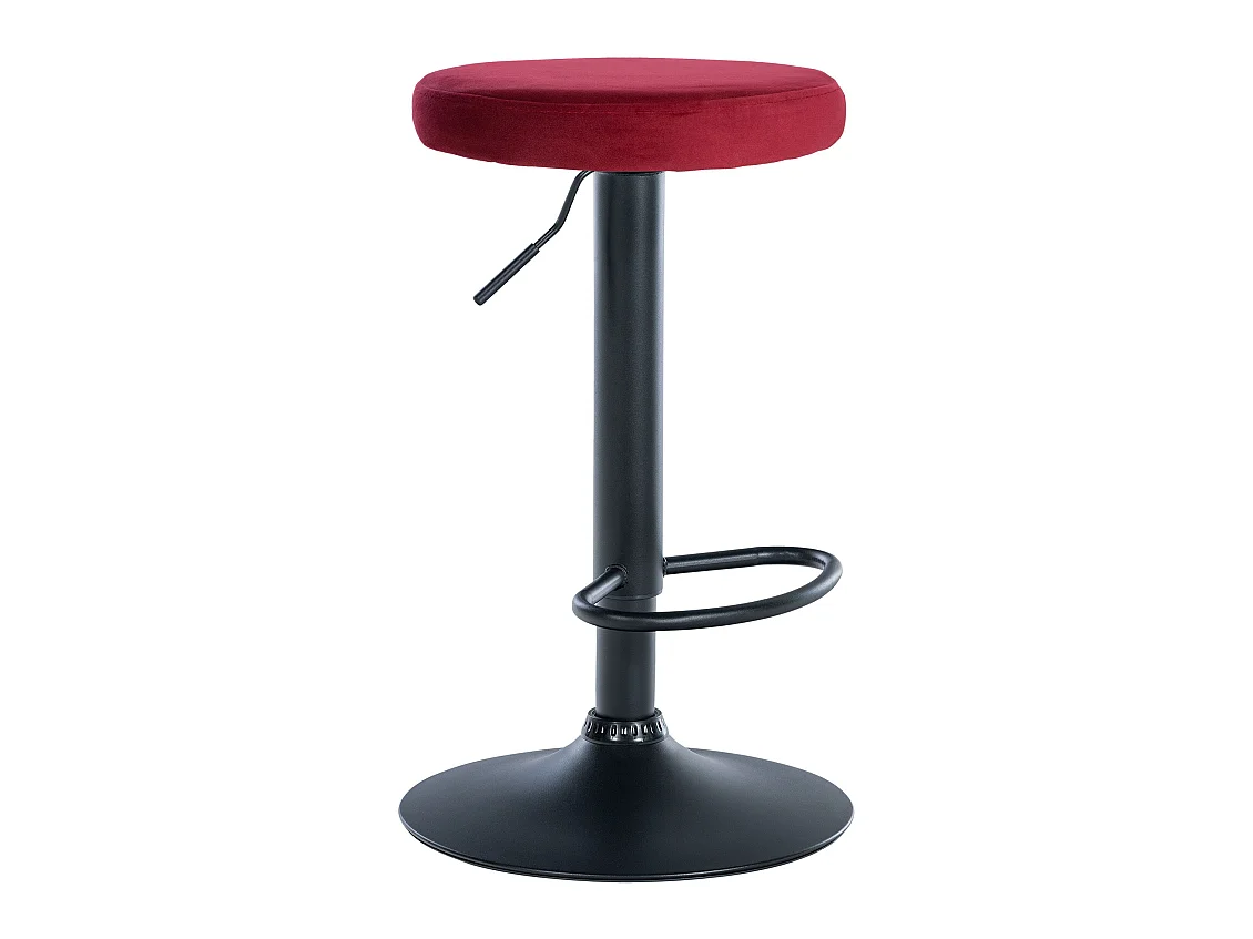Tabouret de bar - Velours & Noir - Rouge - Ponte