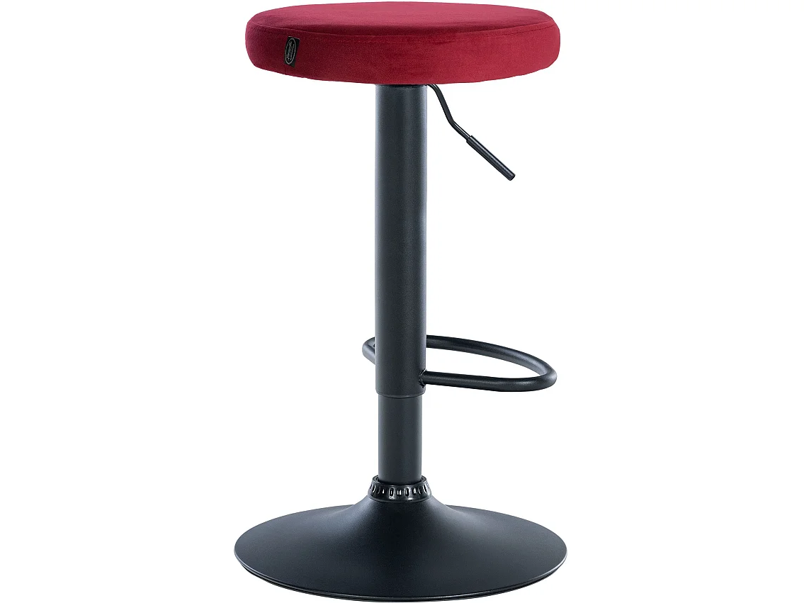 Tabouret de bar - Velours & Noir - Rouge - Ponte