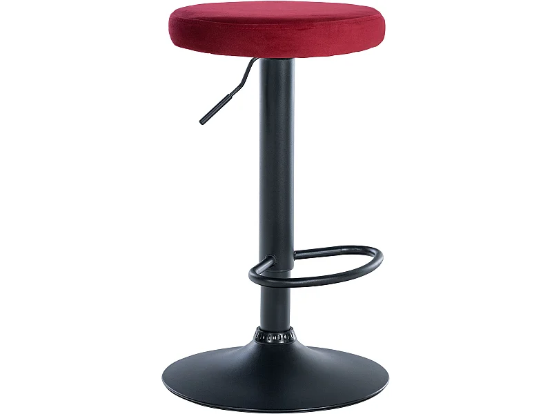 Tabouret de bar - Velours & Noir - Rouge - Ponte