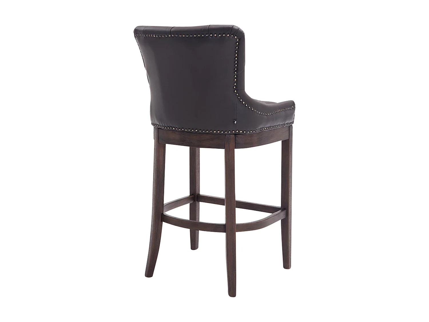 Tabouret de bar - Véritable cuir & Bois - Marron - Lakewood