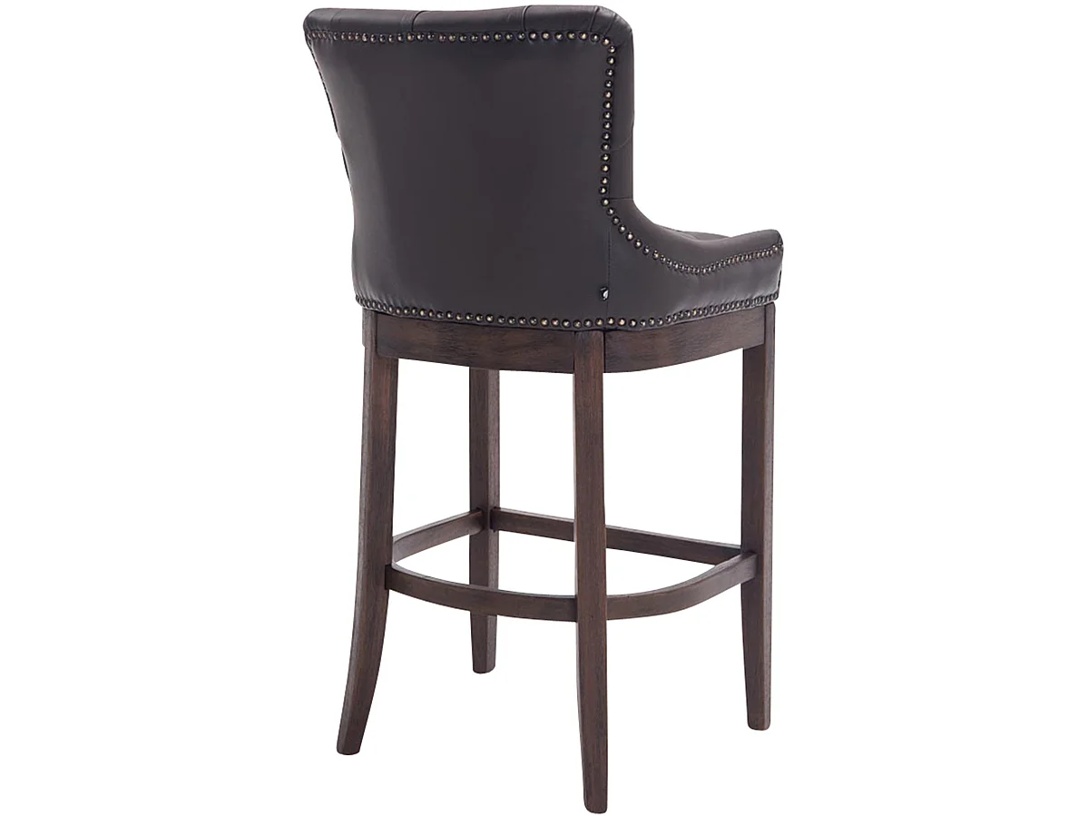 Tabouret de bar - Véritable cuir & Acier inoxydable - Marron - Lakewood