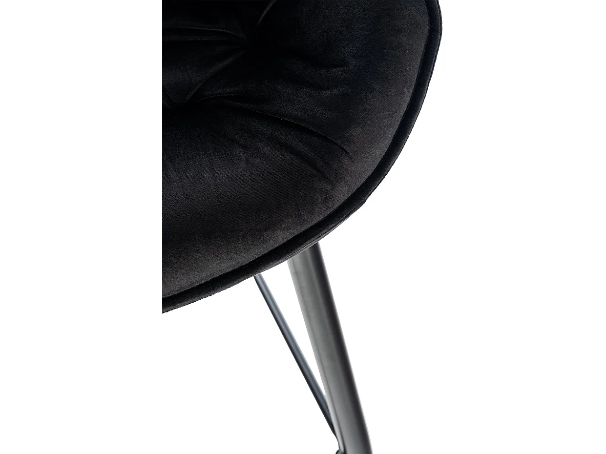 Tabouret de bar - Velours & Métal - Noir - Gibson 76