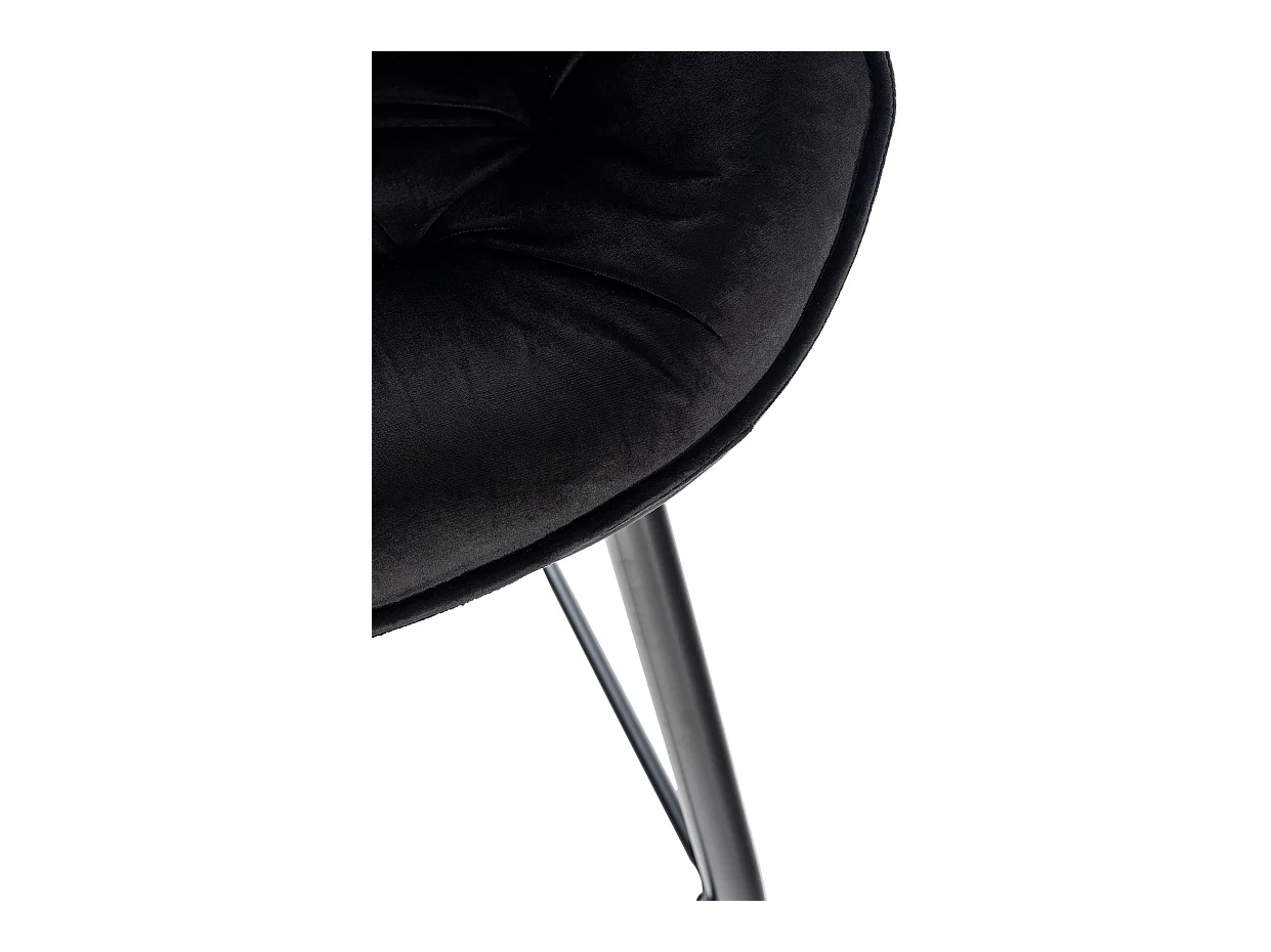 Tabouret de bar - Velours & Métal - Noir - Gibson 76