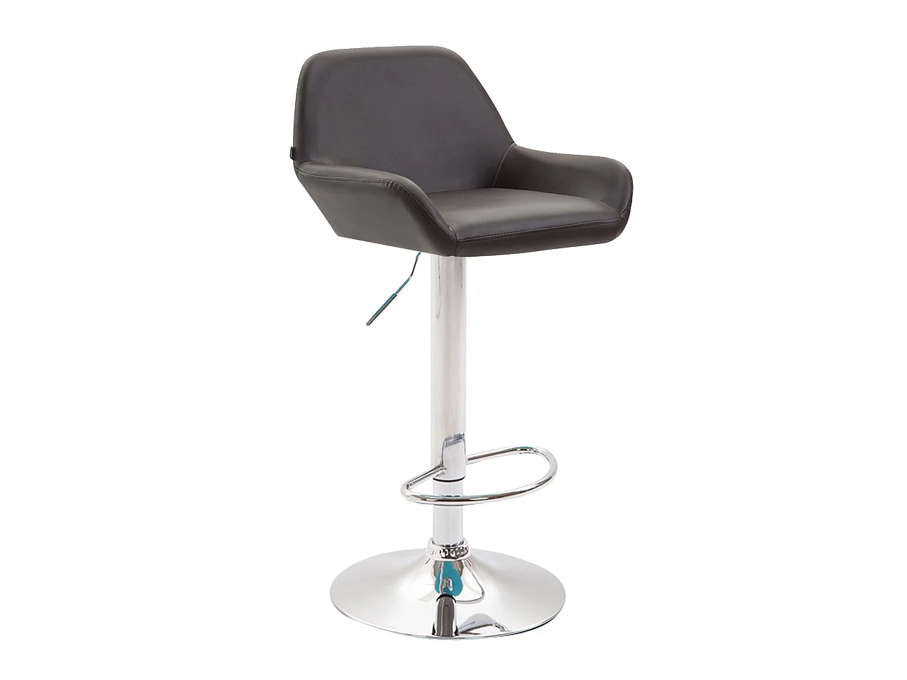 Tabouret de bar - Similicuir & Chrome - Marron - Braga