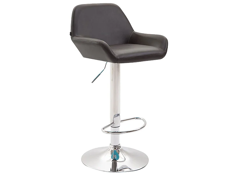 Tabouret de bar - Similicuir & Chrome - Marron - Braga