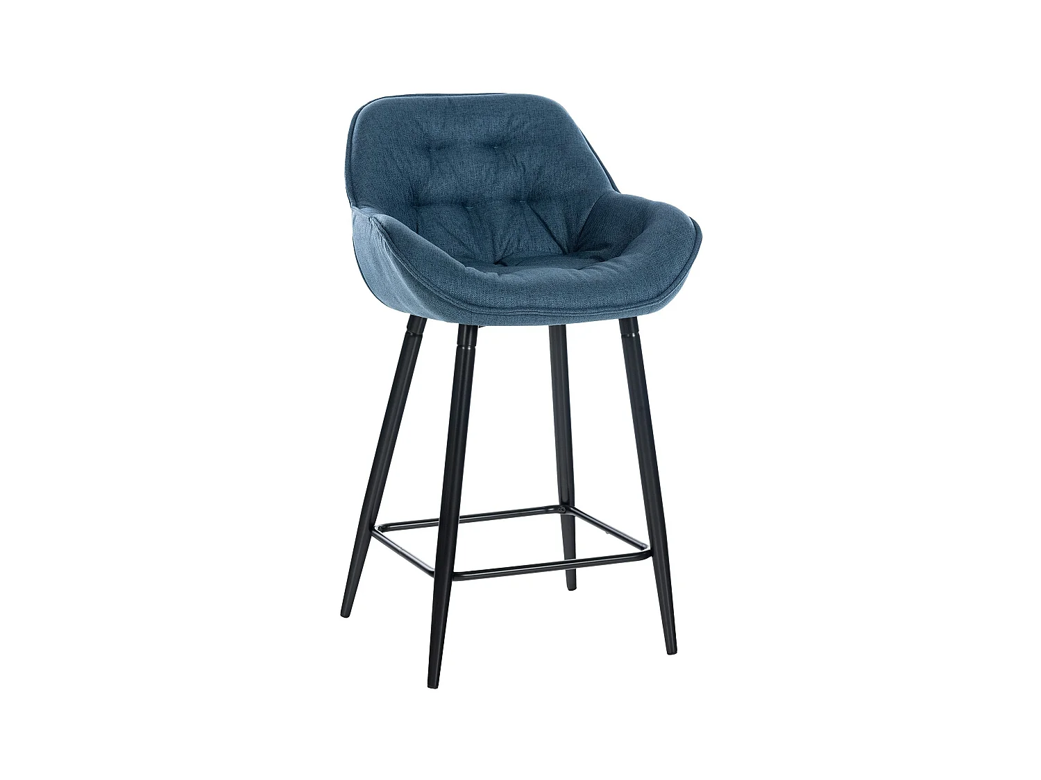 Tabouret de bar - Tissu - Bleu - Gibson