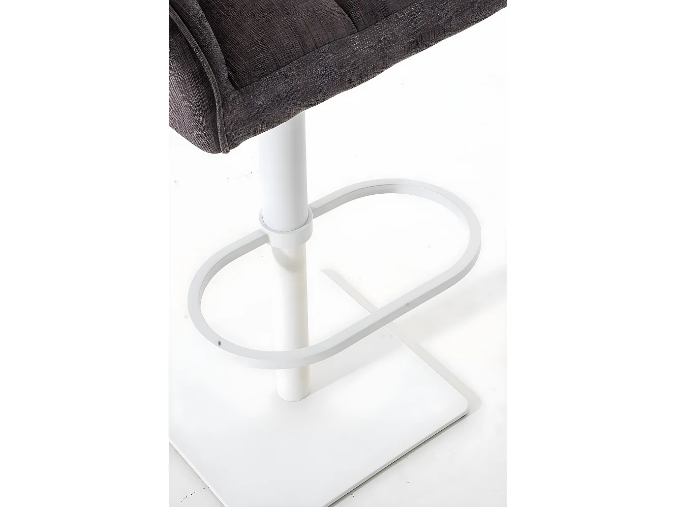 Lot de 2  Tabouret de bar - Tissu & Blanc - Gris - Damaso