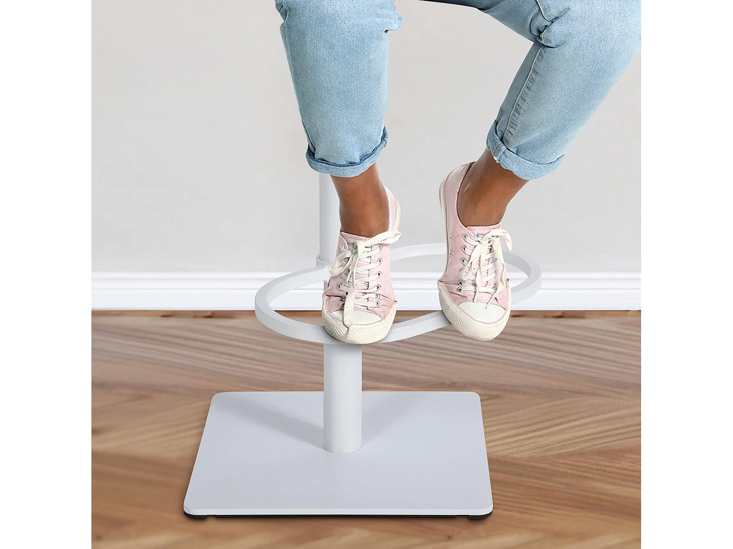 2er Set Barhocker - Stoff & weiß - grau - Damaso