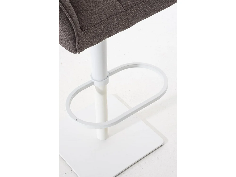 Lot de 2  Tabouret de bar - Tissu & Blanc - Gris - Damaso