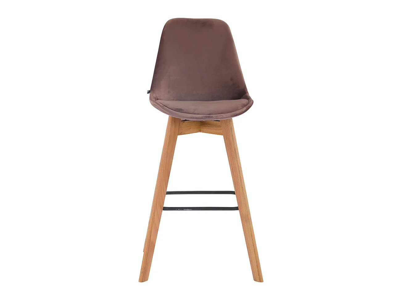 Tabouret de bar - Velours & Bois - Marron - Metz