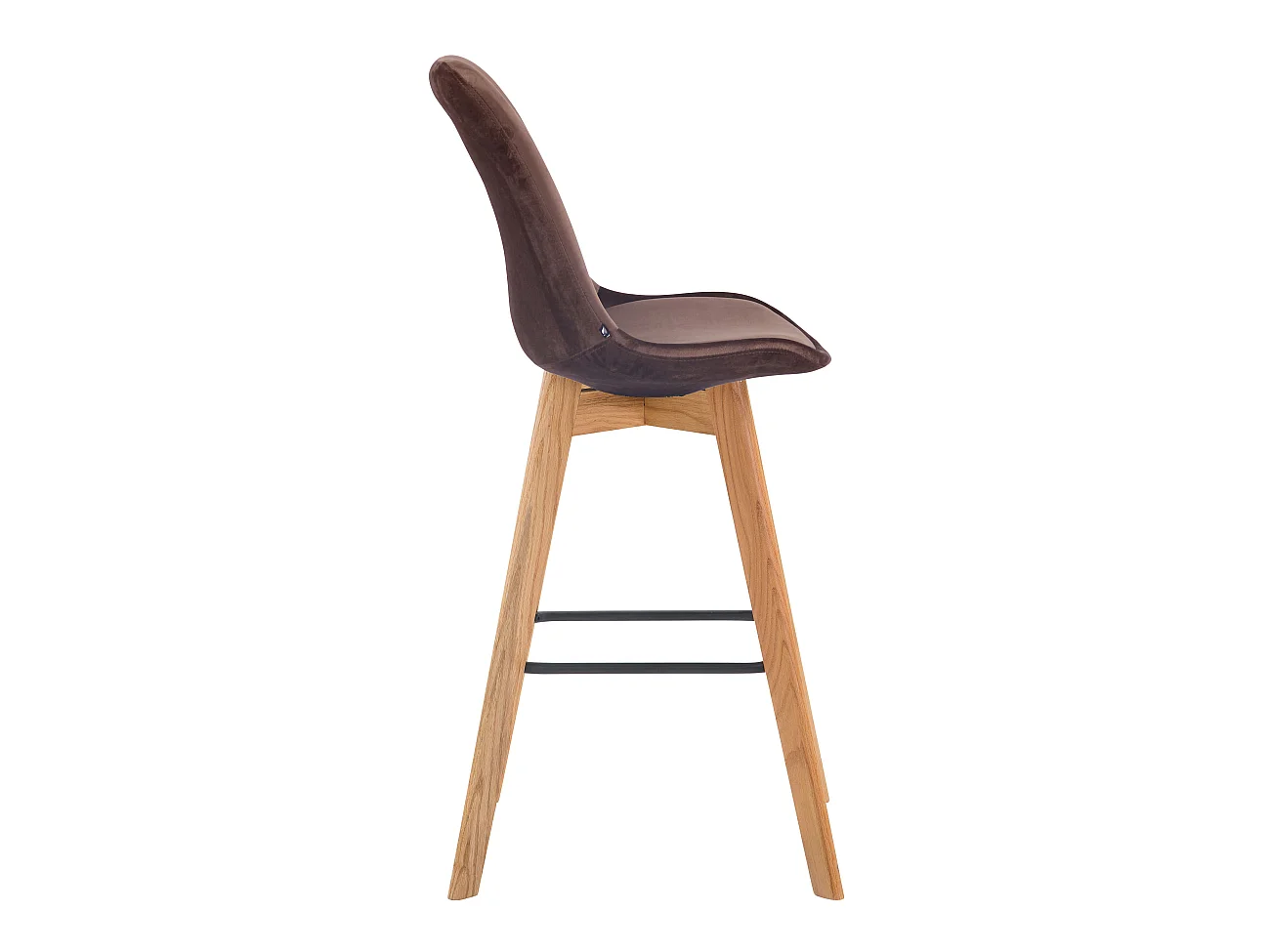 Tabouret de bar - Velours & Bois - Marron - Metz