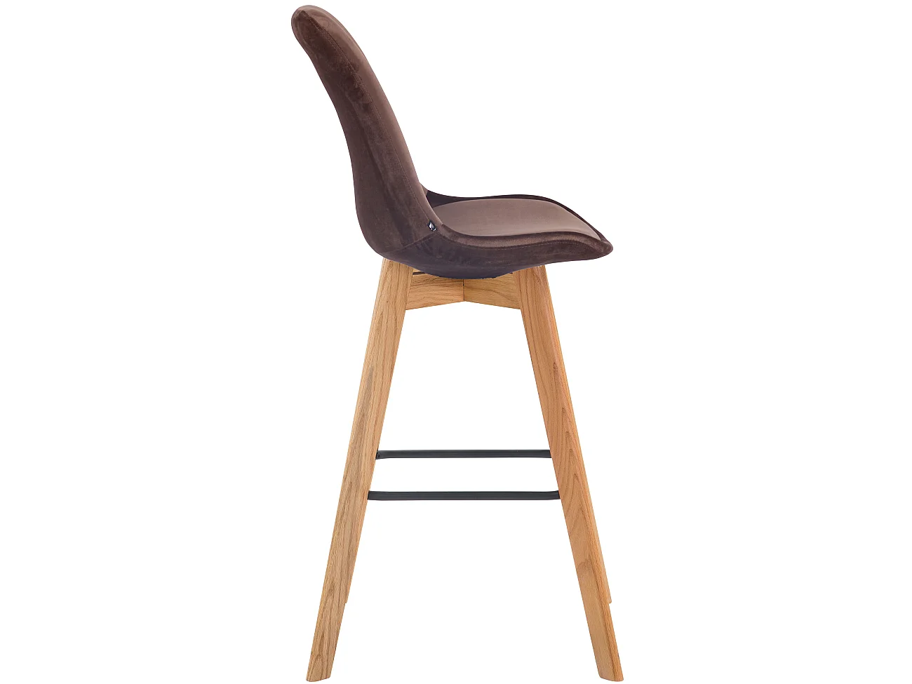 Tabouret de bar - Velours & Bois - Marron - Metz