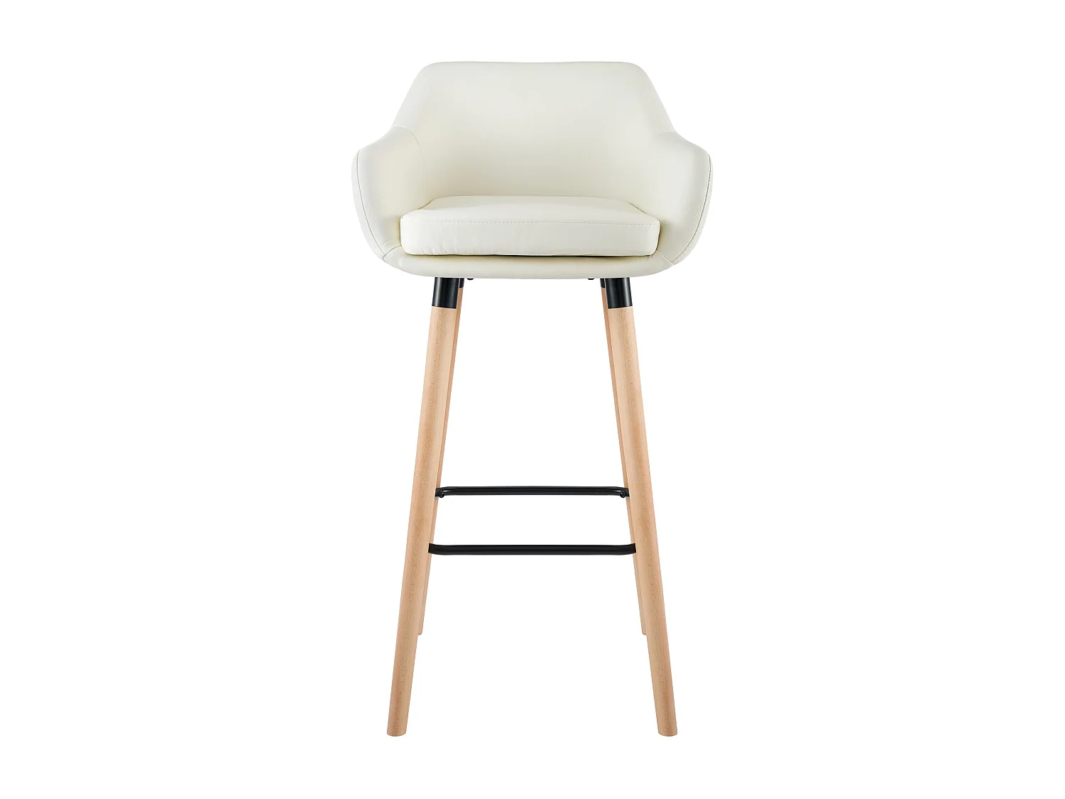 Lot de 2  Tabouret de bar - Similicuir - Crème - Grant