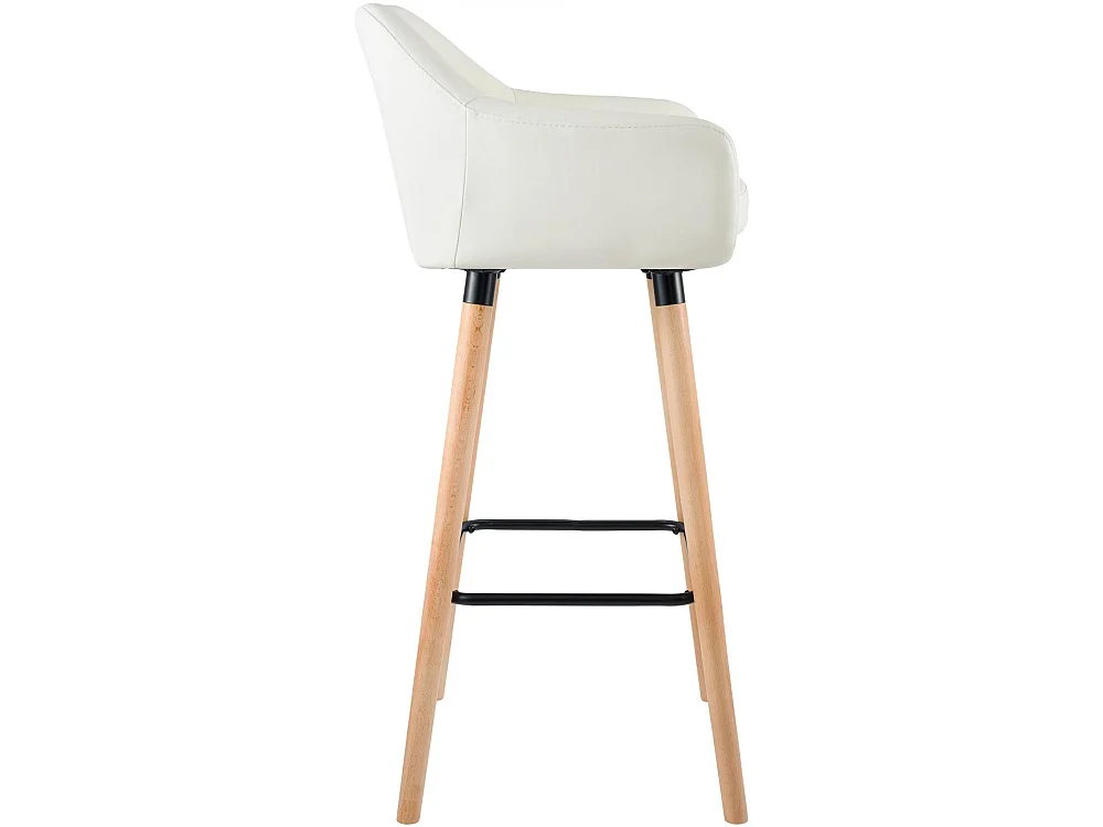 Lot de 2  Tabouret de bar - Similicuir & Antique clair - Crème - Grant