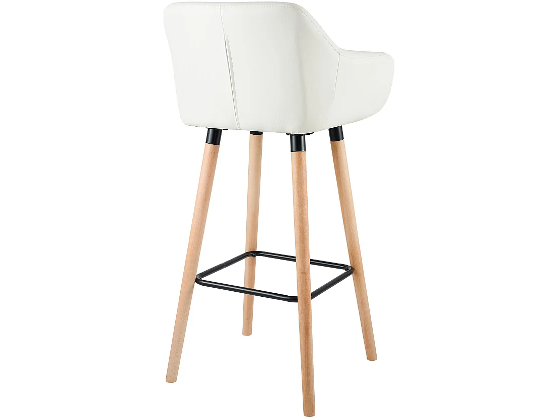 Lot de 2  Tabouret de bar - Similicuir & Antique clair - Crème - Grant