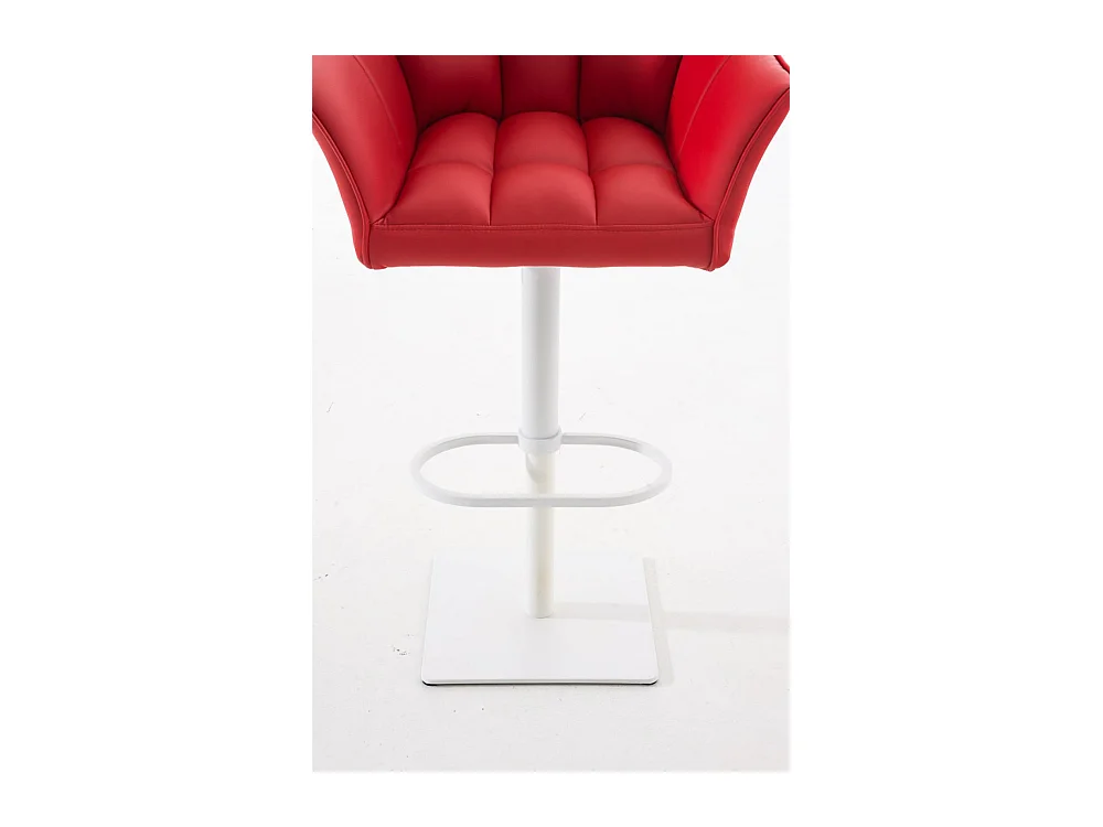 Barhocker - Kunstleder & weiß - rot - Damaso