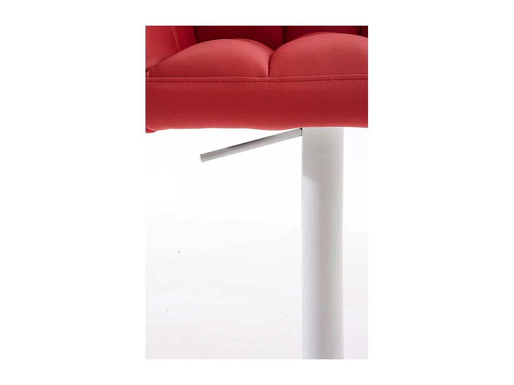 Barhocker - Kunstleder & weiß - rot - Damaso
