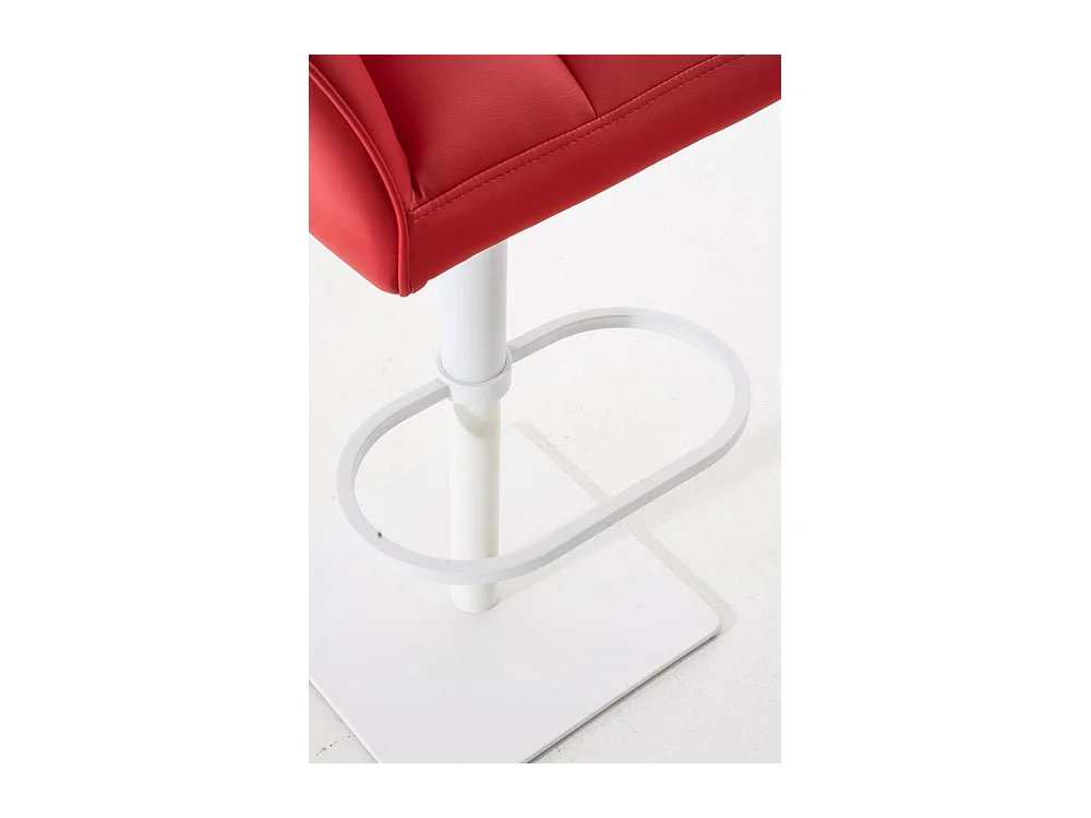 Barhocker - Kunstleder & weiß - rot - Damaso