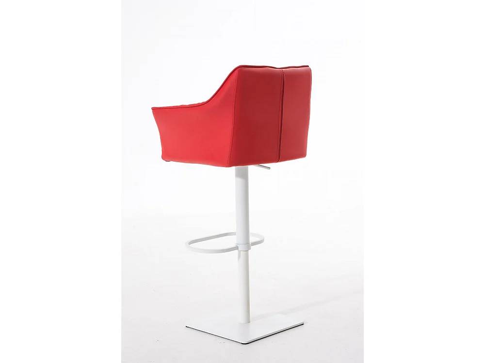 Tabouret de bar - Similicuir & Blanc - Rouge - Damaso