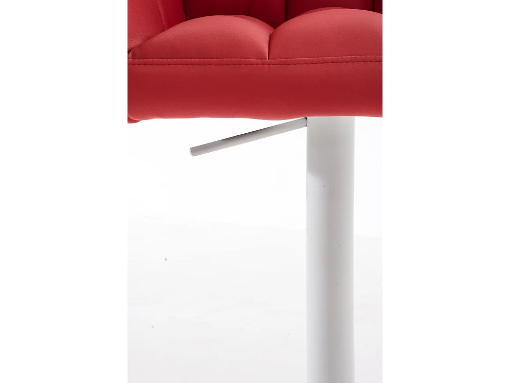 Tabouret de bar - Similicuir & Blanc - Rouge - Damaso