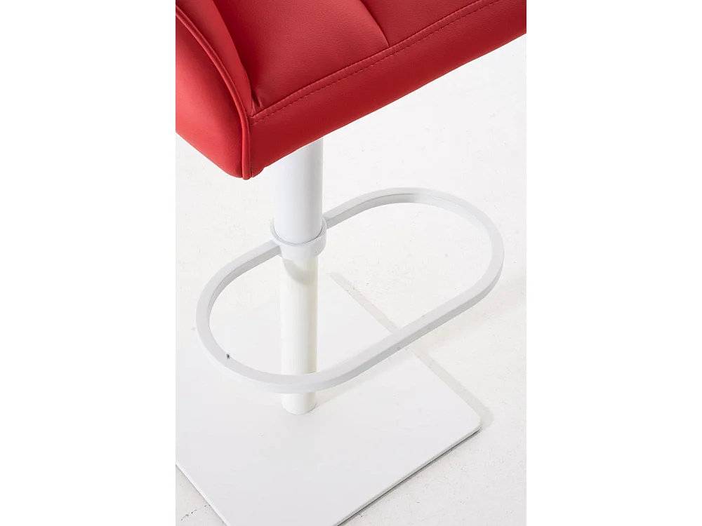 Tabouret de bar - Similicuir & Blanc - Rouge - Damaso
