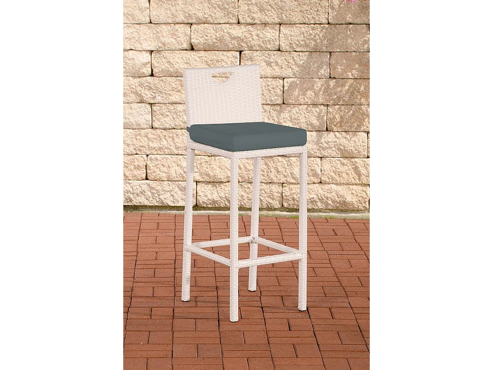 Tabouret de bar - Plastique & Aluminium - Blanc - Mari