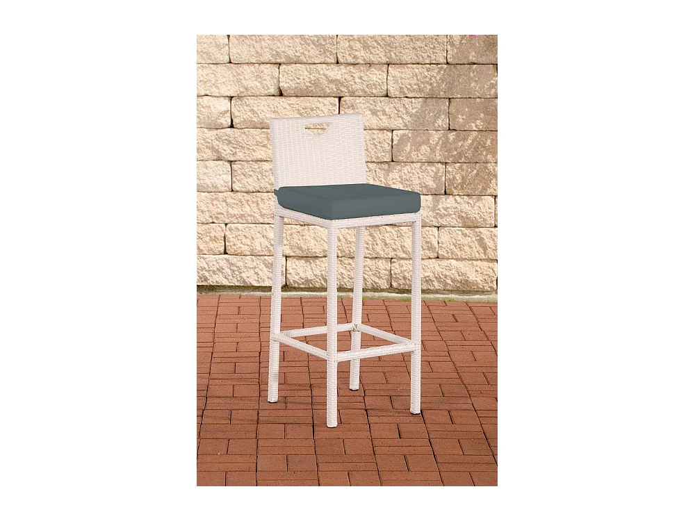 Tabouret de bar - Plastique & Aluminium - Blanc - Mari