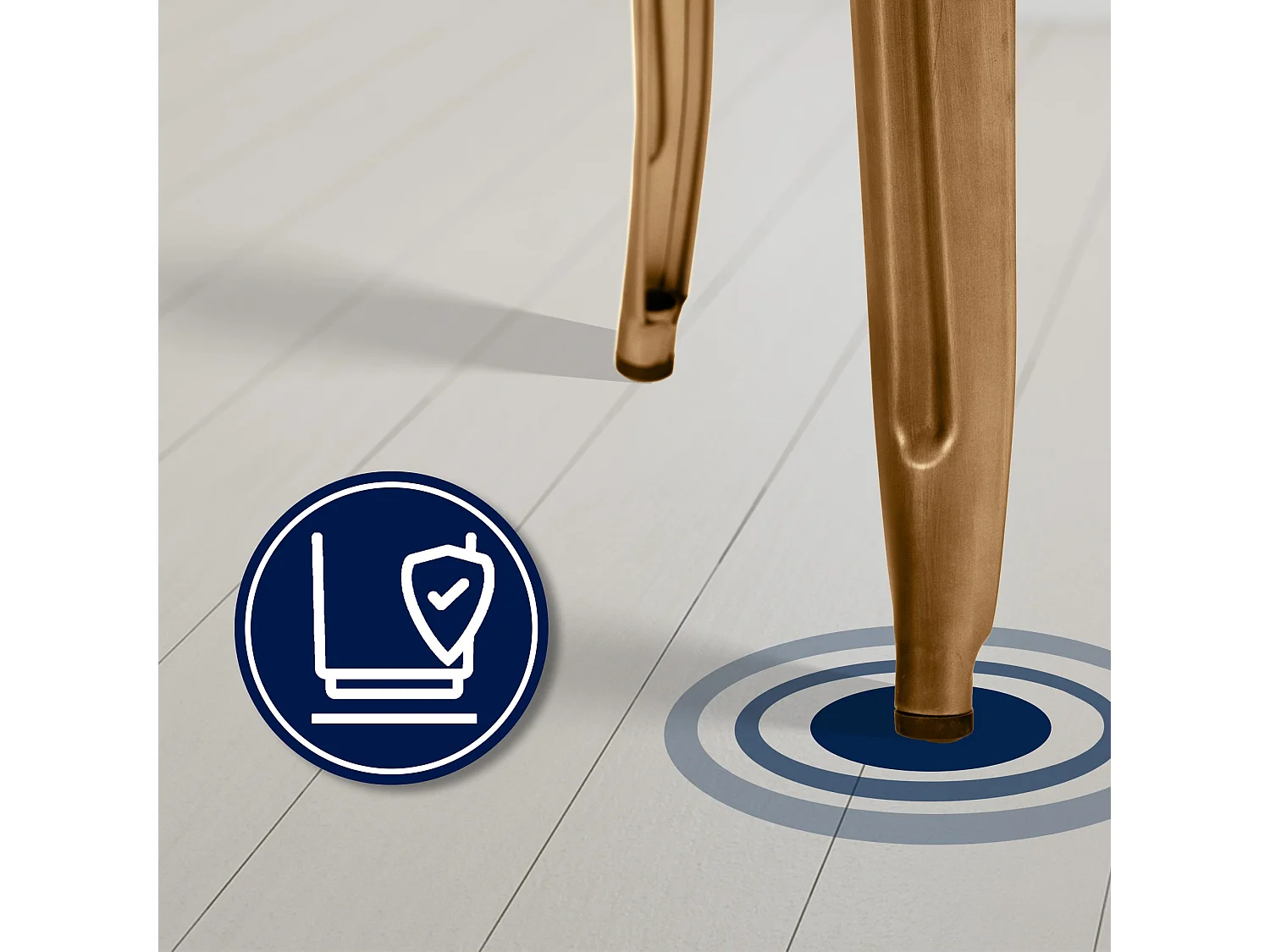 Lot de 2  Tabouret de bar - Métal & Chrome - Or - Joshua