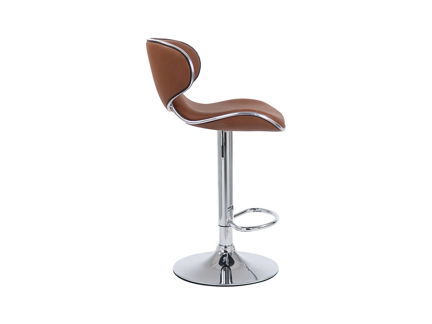 Lot de 2  Tabouret de bar - Similicuir & Chrome - Marron clair - Las Vegas v2