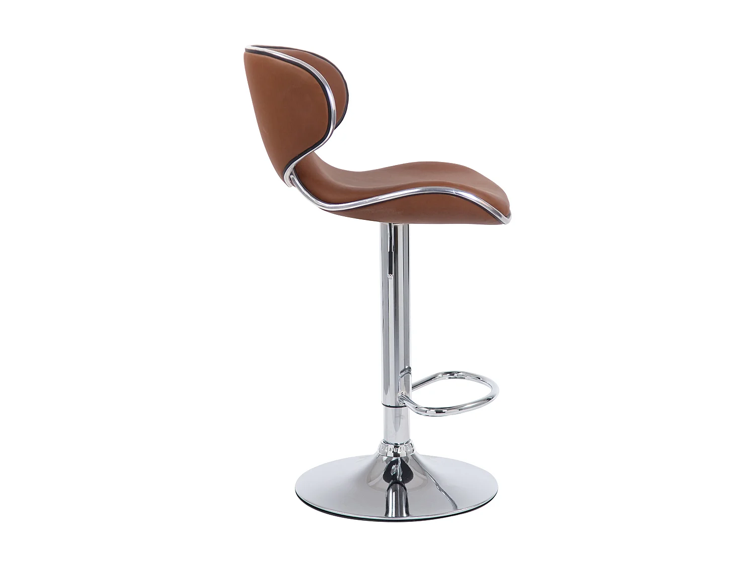 Lot de 2  Tabouret de bar - Similicuir & Chrome - Marron clair - Las Vegas v2