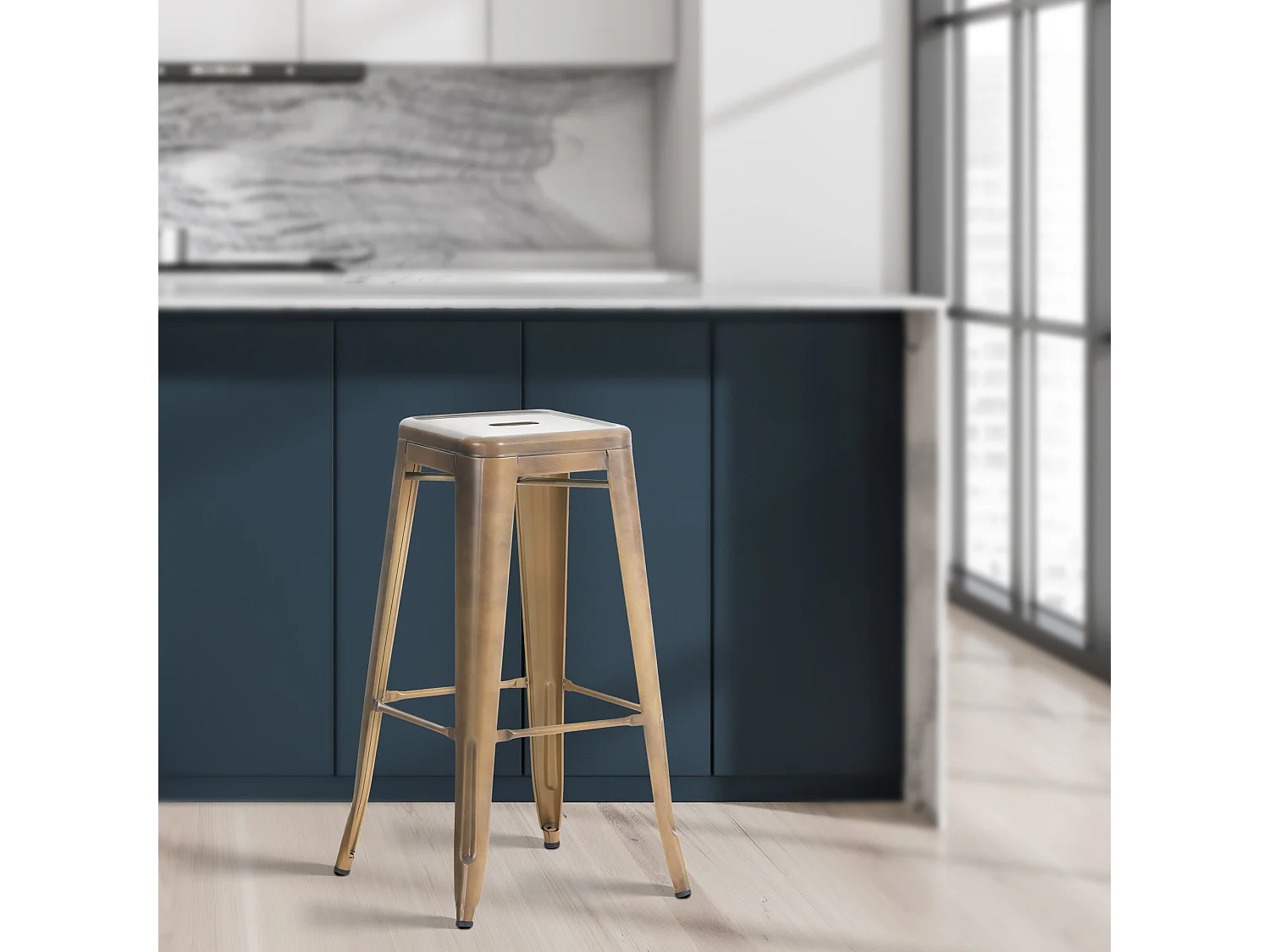 Tabouret de bar - Métal - Or - Joshua