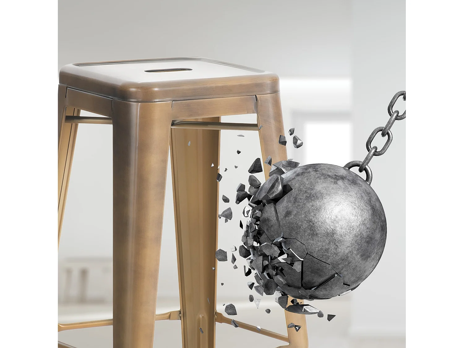 Tabouret de bar - Métal - Or - Joshua