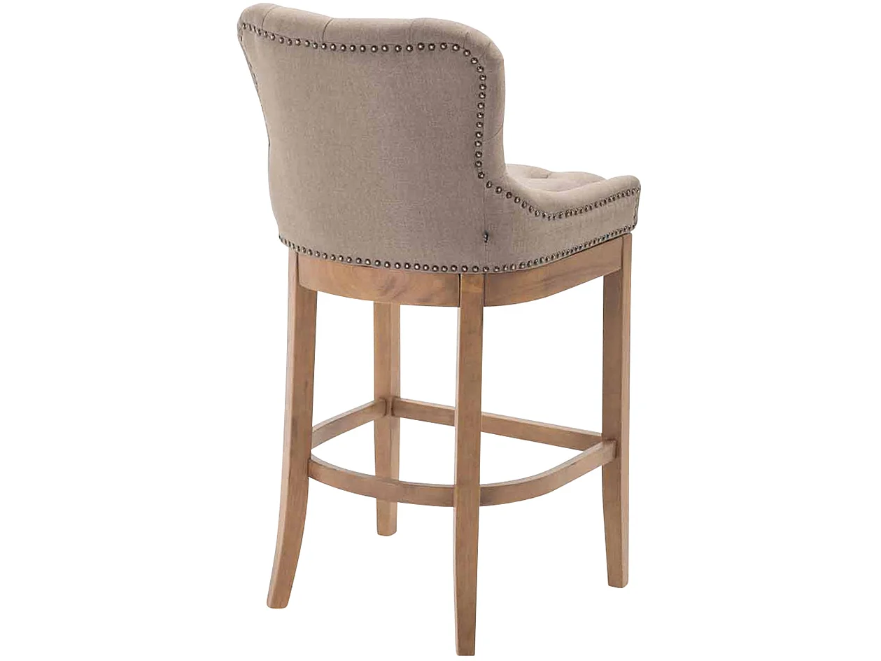 Tabouret de bar - Tissu & Antique clair - Taupe - Lakewood