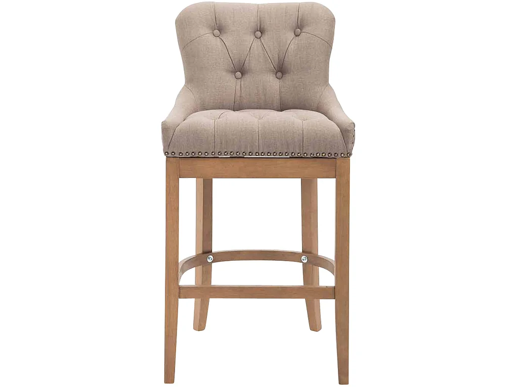 Tabouret de bar - Tissu & Antique clair - Taupe - Lakewood