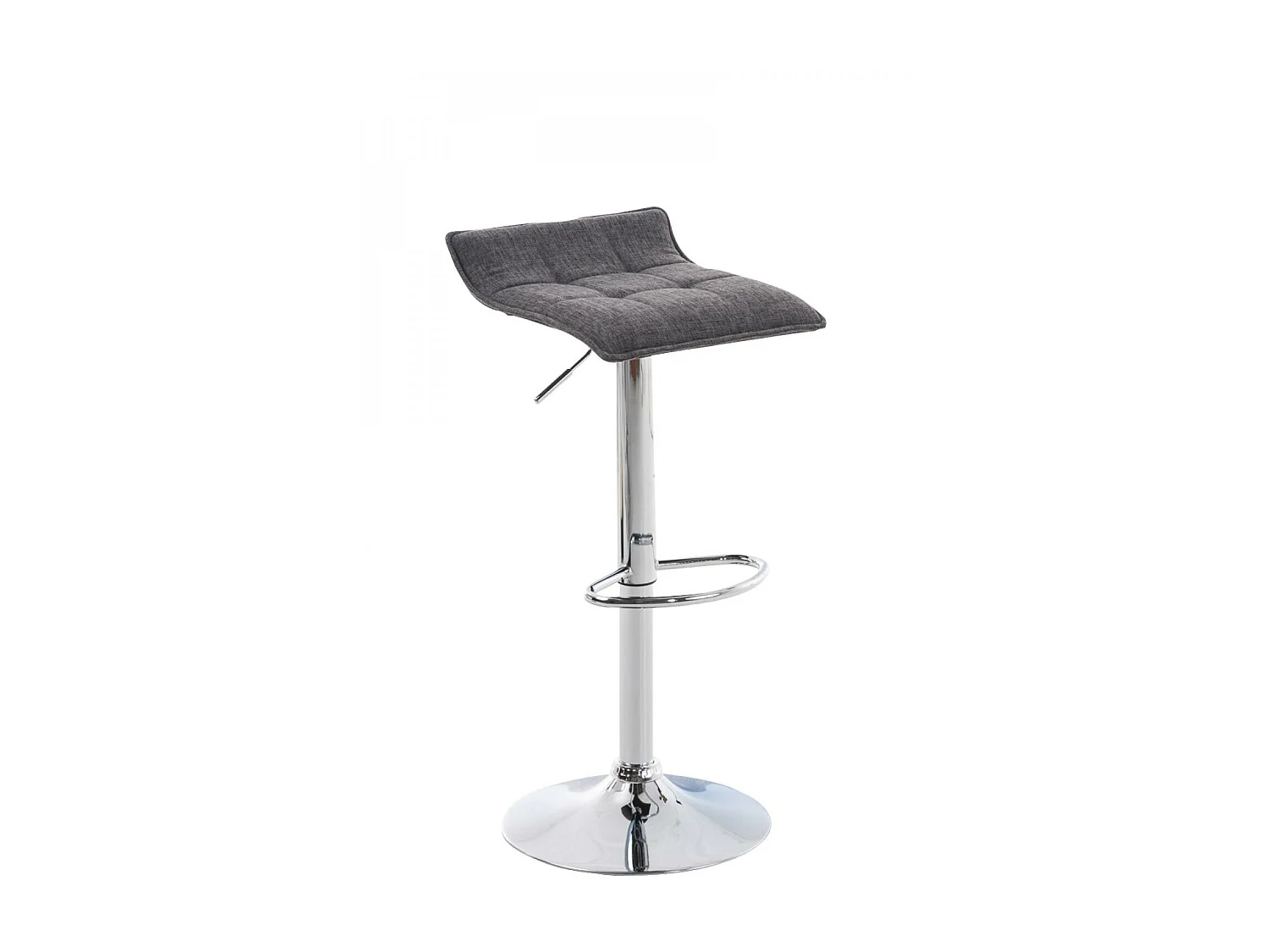 Lot de 2  Tabouret de bar - Tissu & Métal chromé - Gris clair - Madison